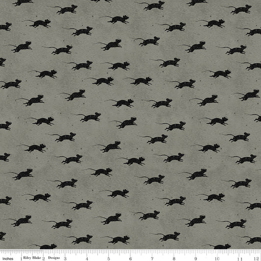 Goose Tales Cotton Print - Grey Blind Mice