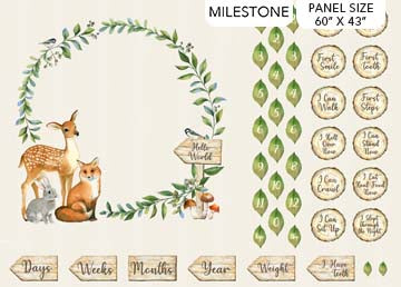 Watch Me Grow Cotton Print - Milestone Panel