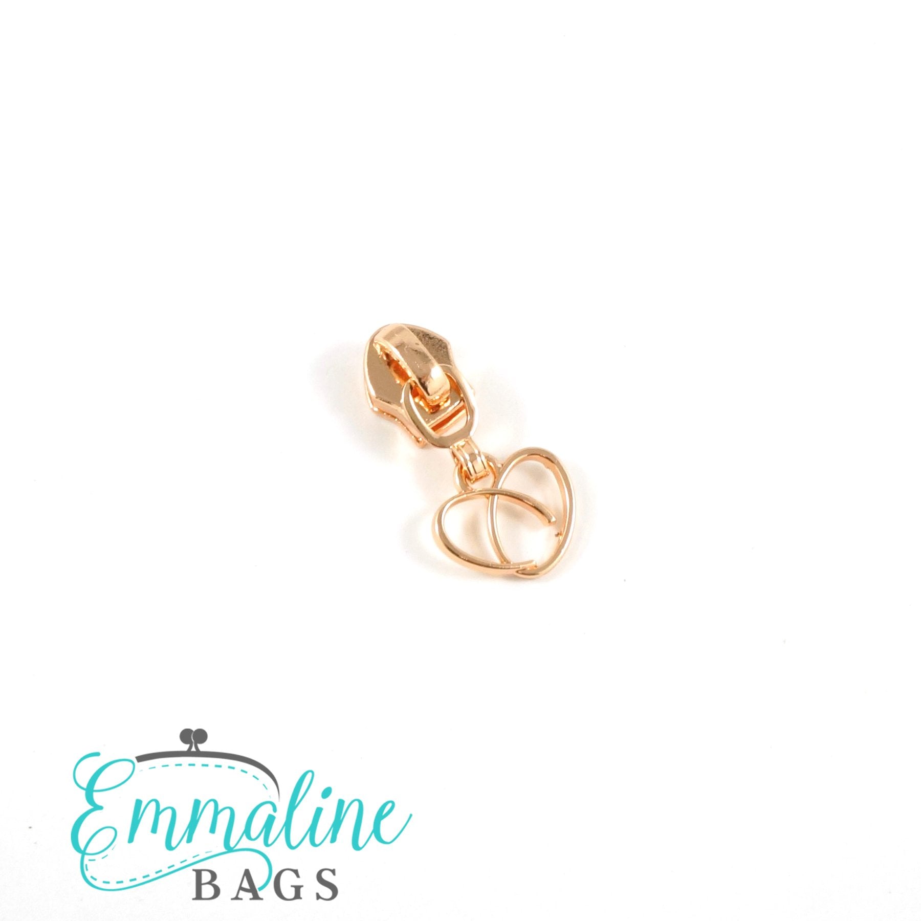 Zipper Sliders with Pulls - Size #5 - Heart Pull/ Copper/Rose Gold