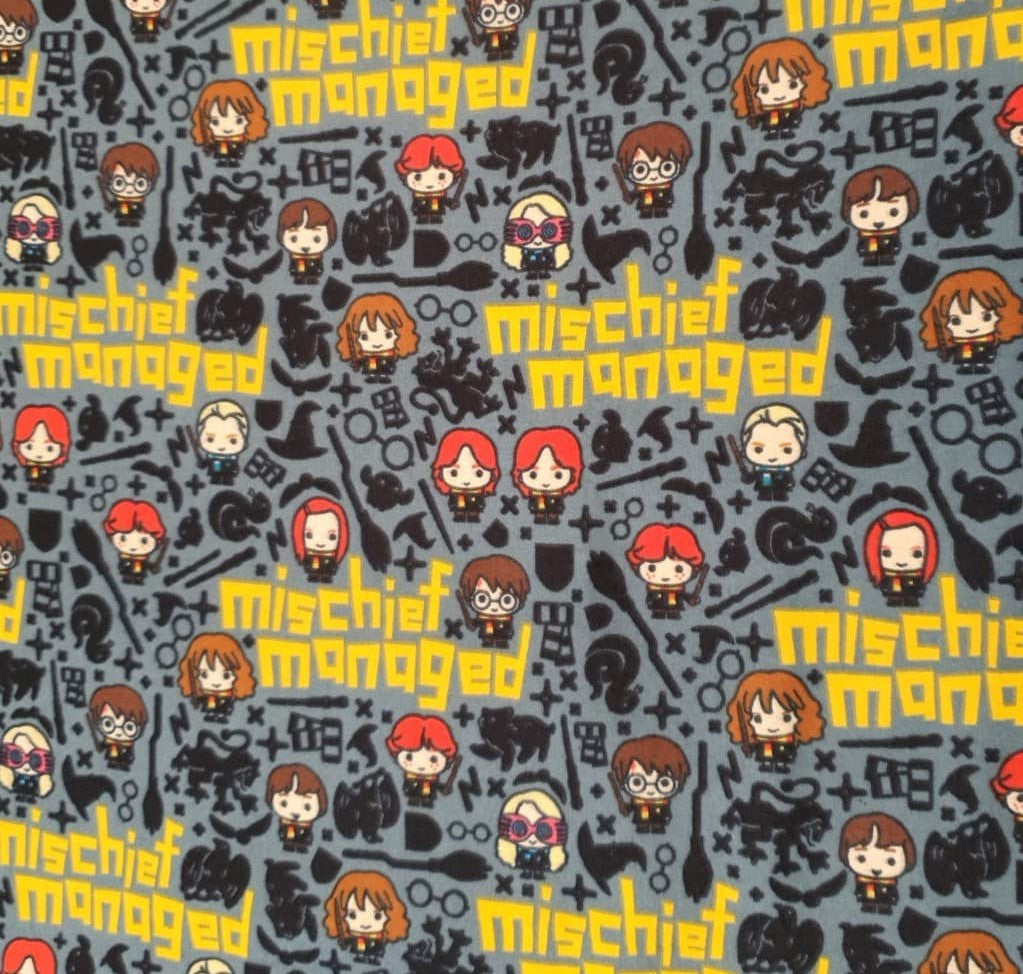 Harry Potter Cotton Flannel - Kawaii Mischief - per half metre