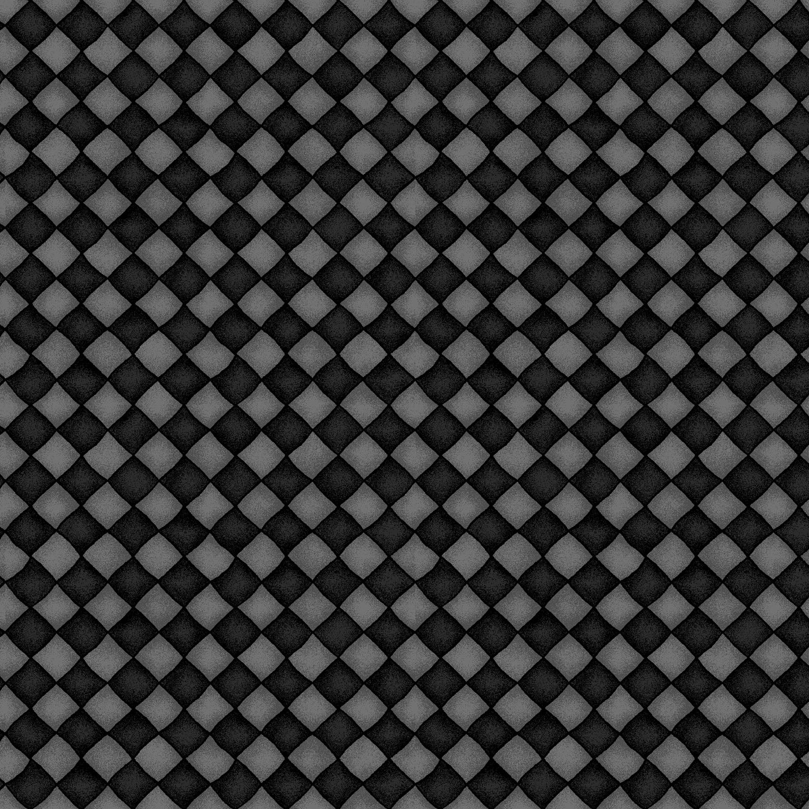 Happiness is Homemade Cotton Print - Checkers on Black
