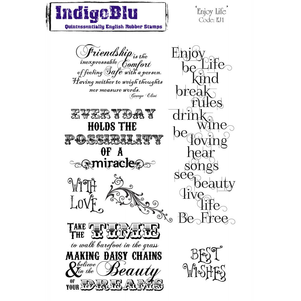 Enjoy Life A5 Rubber Stamp