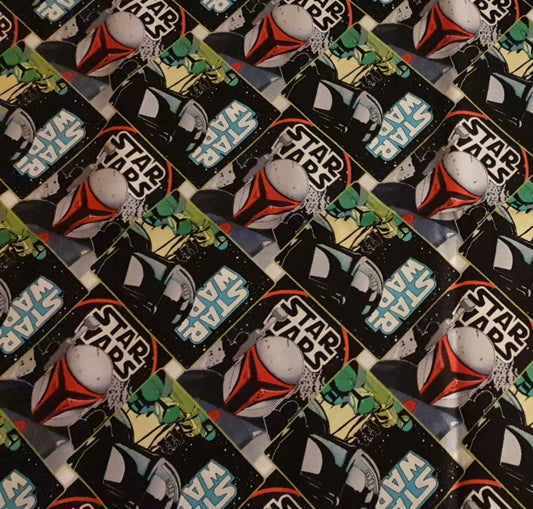 Mandalorian Cotton Print - Mando Poster Collage