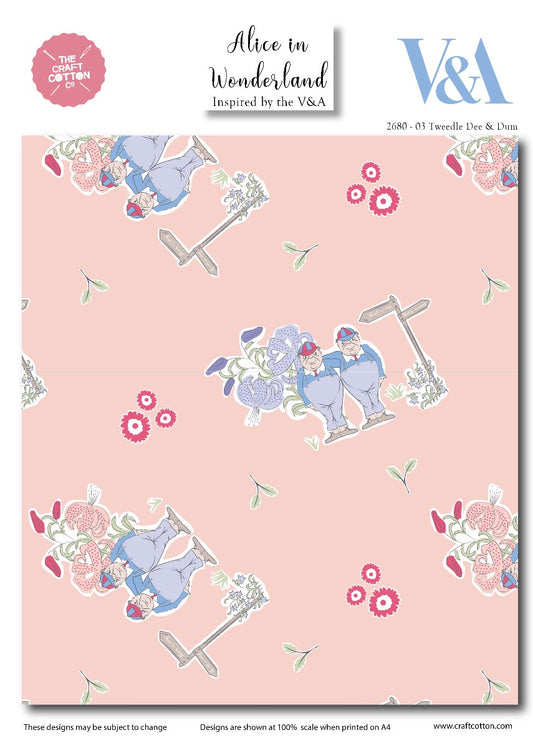 Alice in Wonderland Cotton Print - Tweedle Dee and Dum