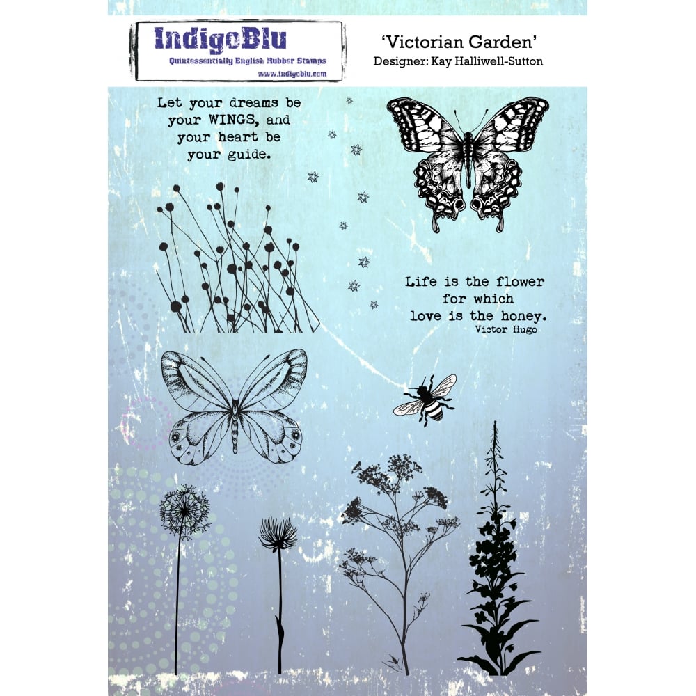 Victorian Garden A5 Rubber Stamp