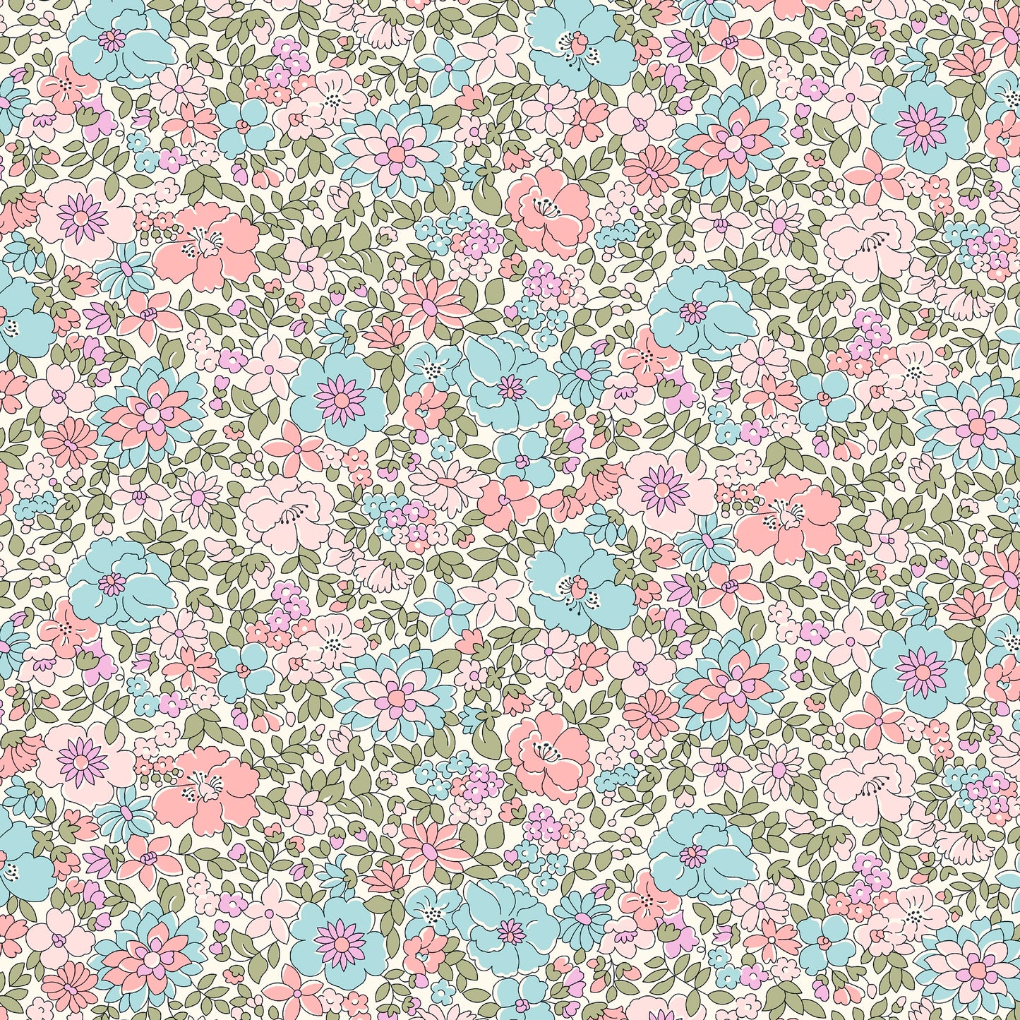 Arley Rose B - Everlasting Liberty Cotton Print Fabric - per half metre