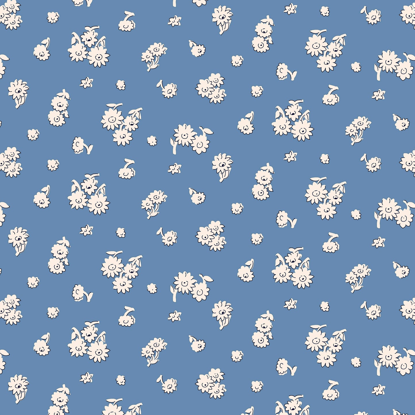 Tumbling Daisy A - Everlasting Liberty Cotton Print Fabric - per half metre