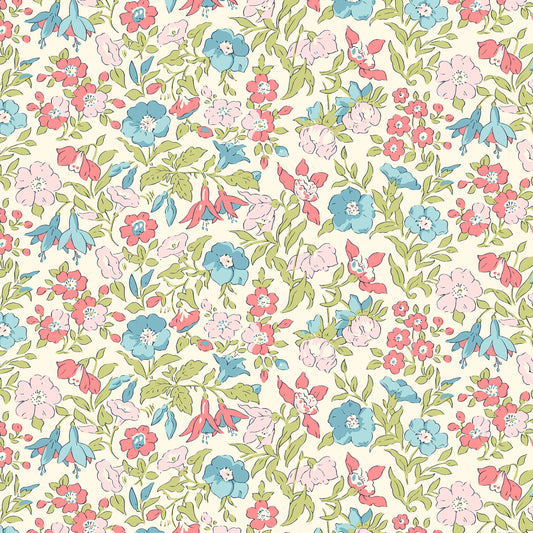 Mamie Flower B - Everlasting Liberty Cotton Print Fabric - per half metre