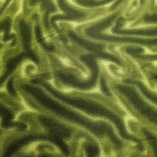 Green Swirl - Cotton Print Fabric - per half metre