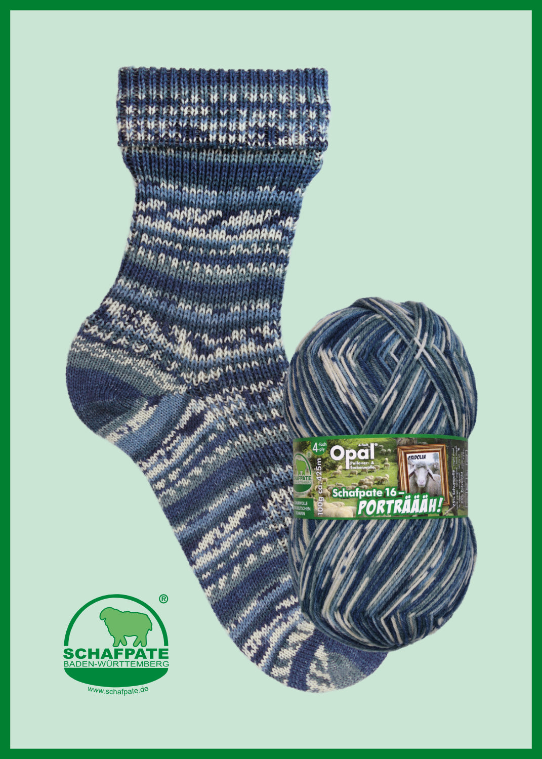 Fridolin (11453) - Opal Schafpate 16 Portrait 4ply Sock Yarn