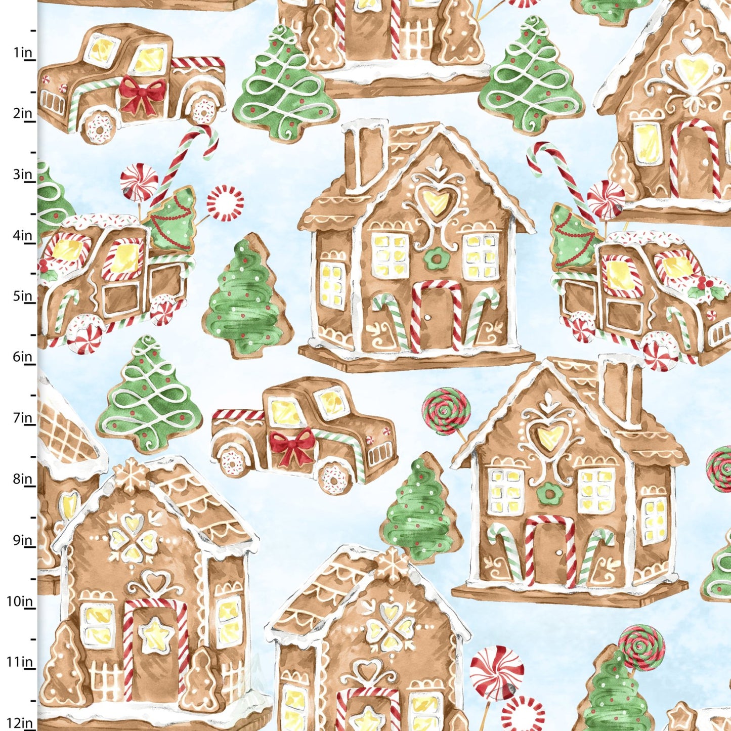 Gingerbread Village - Gingerneering Cotton Print Fabric - per half metre