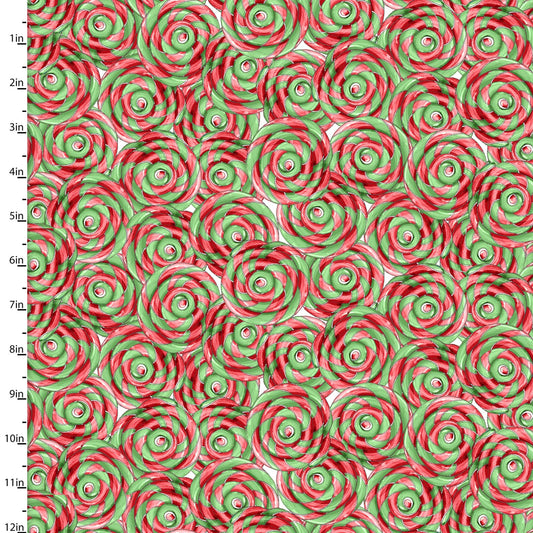 Peppermint Kisses - Gingerneering Cotton Print Fabric - per half metre