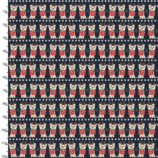 Santa's Helper - Santa Paws Cotton Print Fabric - per half metre