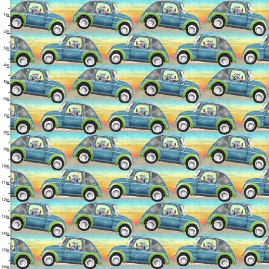 Koalafied Driver - Road Trippin' Cotton Print Fabric - per half metre