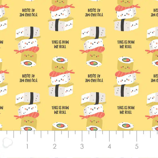 You Had Me At Sushi - On a Roll cotton Print Fabric - per half metre