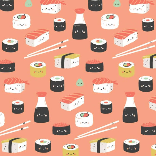 Sushi-Mania - On a Roll cotton Print Fabric - per half metre