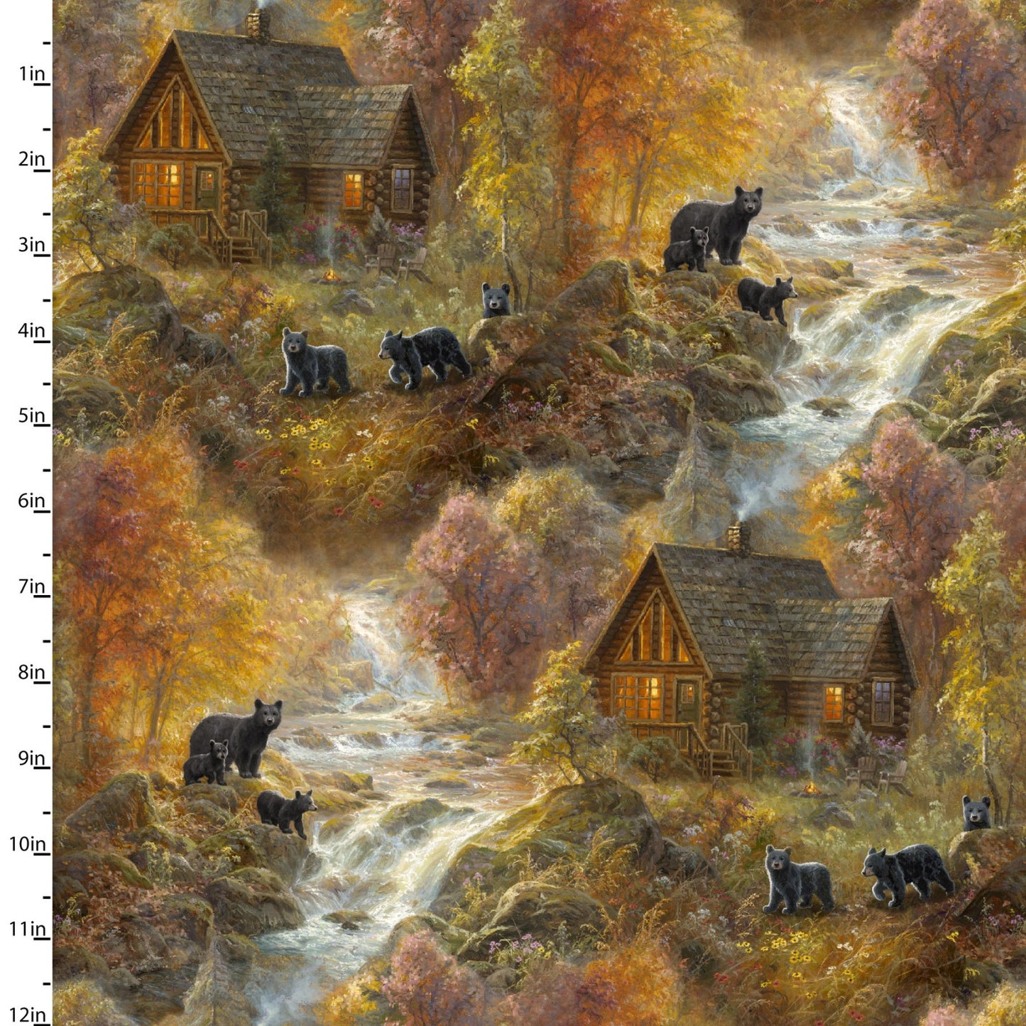 Cabin in the Woods - Whitetail Country Cotton Print Fabric - per half metre