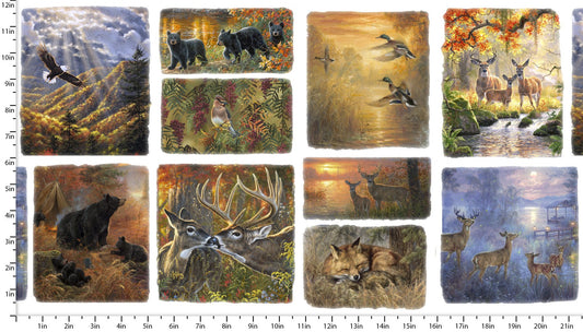 Countryside Patch - Whitetail Country Cotton Print Fabric - per half metre