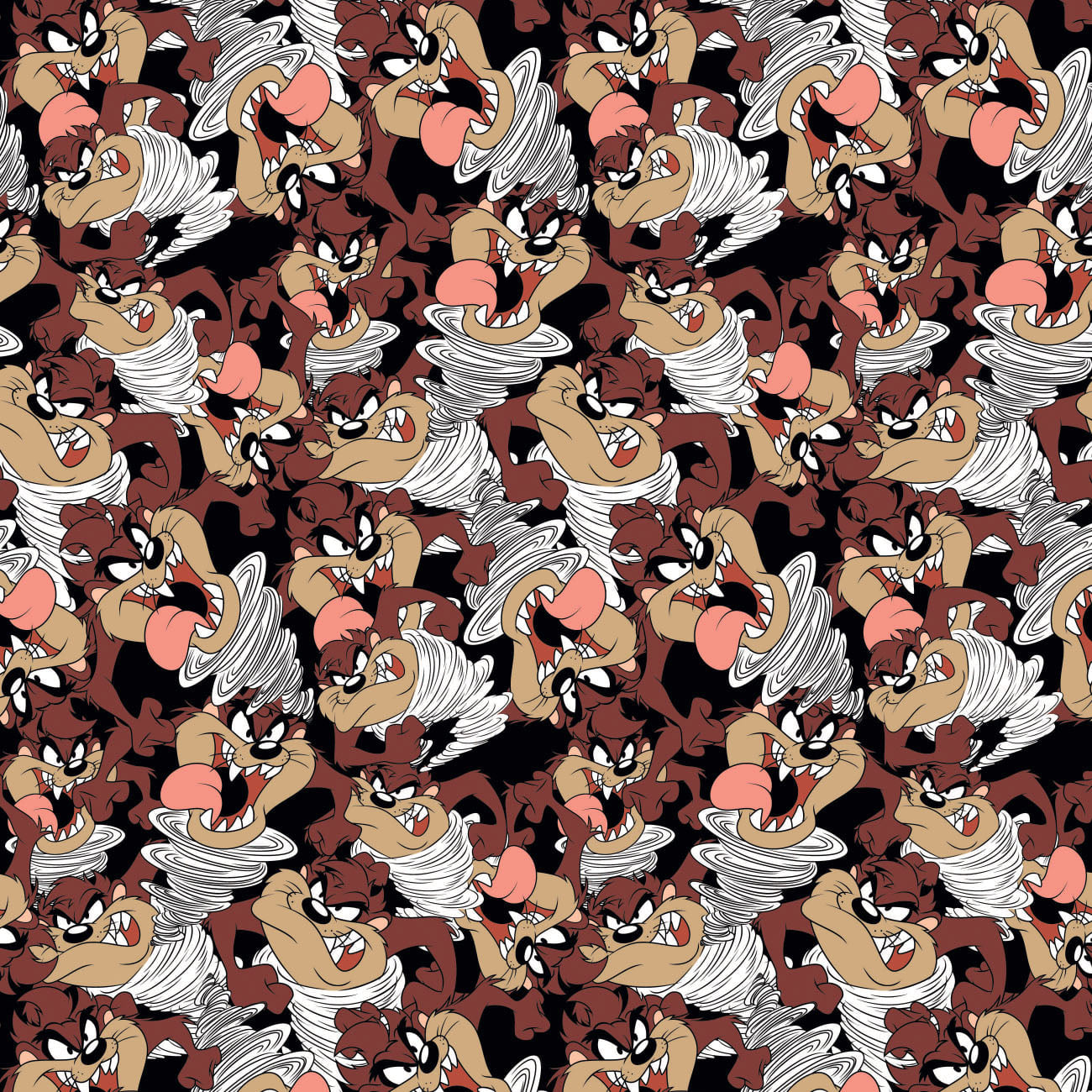 Tazmanian Devil Expressions - Looney Tunes 2 Cotton Print Fabric - per half metre