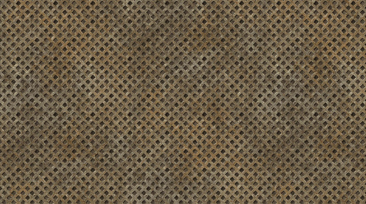 Metal Grid on Gold - Heavy Metals Cotton Print Fabric - per half metre