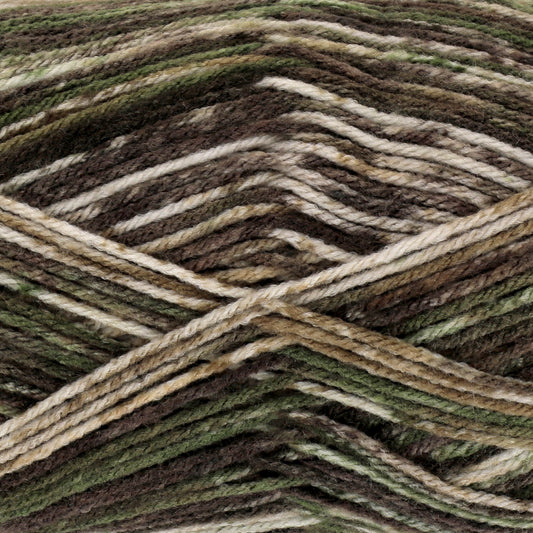 An image showing a close up of the Woodland colour of King Cole's Camouflage yarn