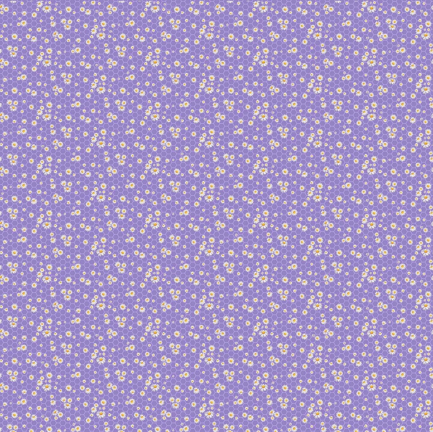 Mini Daisy on Light Purple - Lavender Market Cotton Print Fabric - End of Bolt 185cm