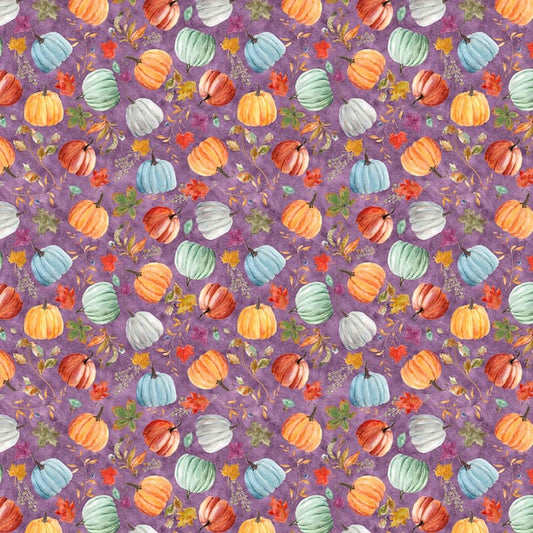 Maple and Pumpkin Medley - Harvest Home Cotton Print Fabric - per half metre