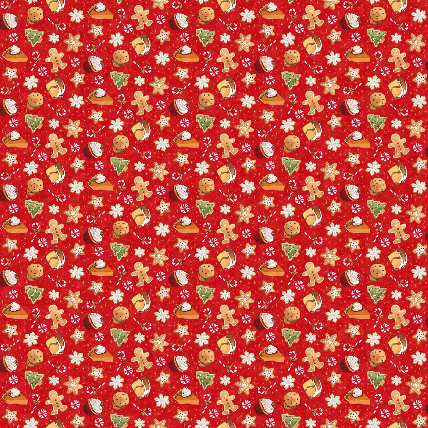 Spaced Cookies - Christmas Wonder Cotton Print Fabric - per half metre