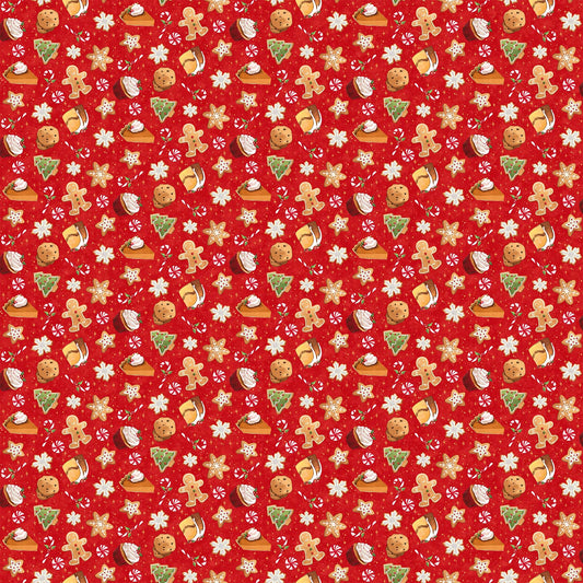 Spaced Cookies - Christmas Wonder Cotton Print Fabric - per half metre