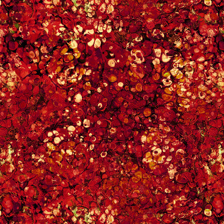 Dragon Scale Texture on Red - Dragon Fyre Cotton Print Fabric - per half metre