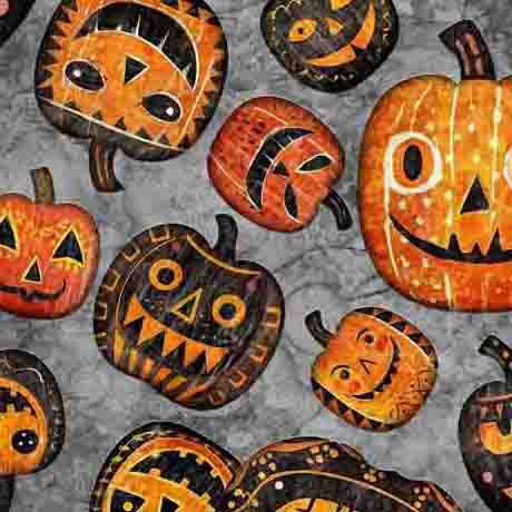 Pumpkin Toss - Creepin' It Real Cotton Print Fabric - per half metre