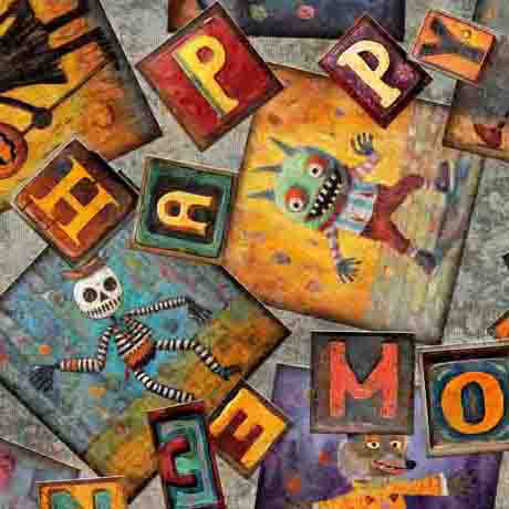 Halloween Patchwork - Creepin' It Real Cotton Print Fabric - per half metre