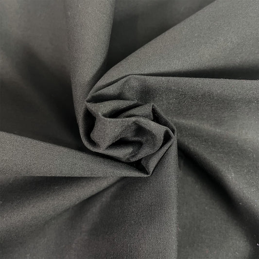 Black - Organic Premium Solid Cotton Fabric - per half metre