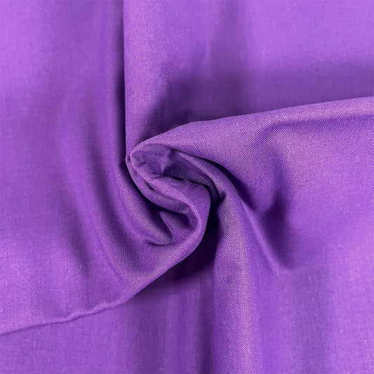 Purple - Organic Premium Solid Cotton Fabric - per half metre