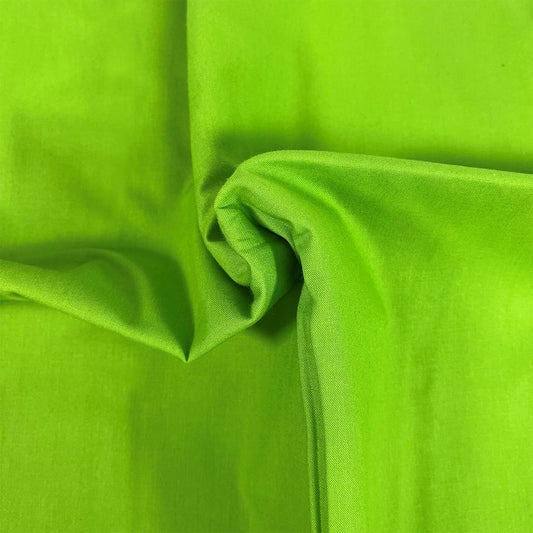 Bright Green - Organic Premium Solid Cotton Fabric - per half metre