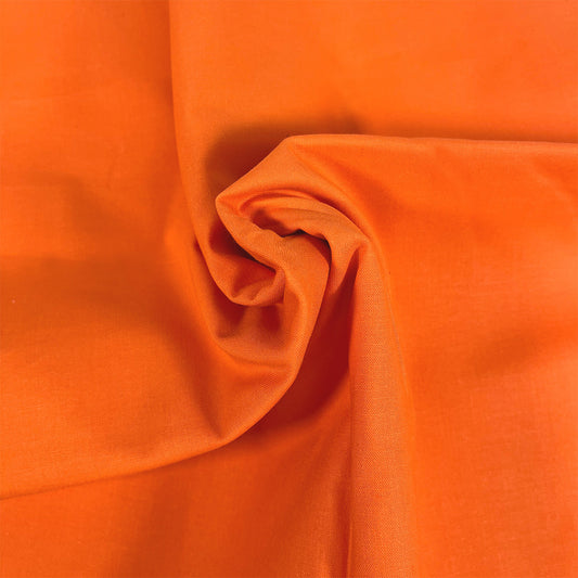 Bright Orange - Organic Premium Solid Cotton Fabric - per half metre