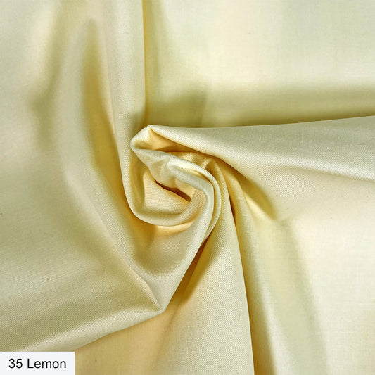 Lemon - Organic Premium Solid Cotton Fabric - per half metre