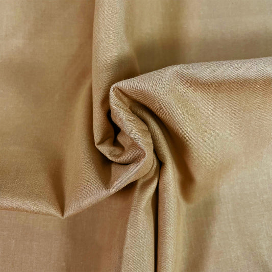 Light Brown - Organic Premium Solid Cotton Fabric - per half metre