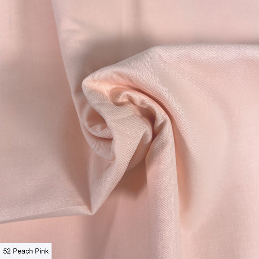 Peach Pink - Organic Premium Solid Cotton Fabric - per half metre