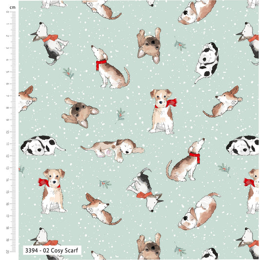 Cosy Scarf - Man's Best Friend Cotton Print Fabric - per half metre