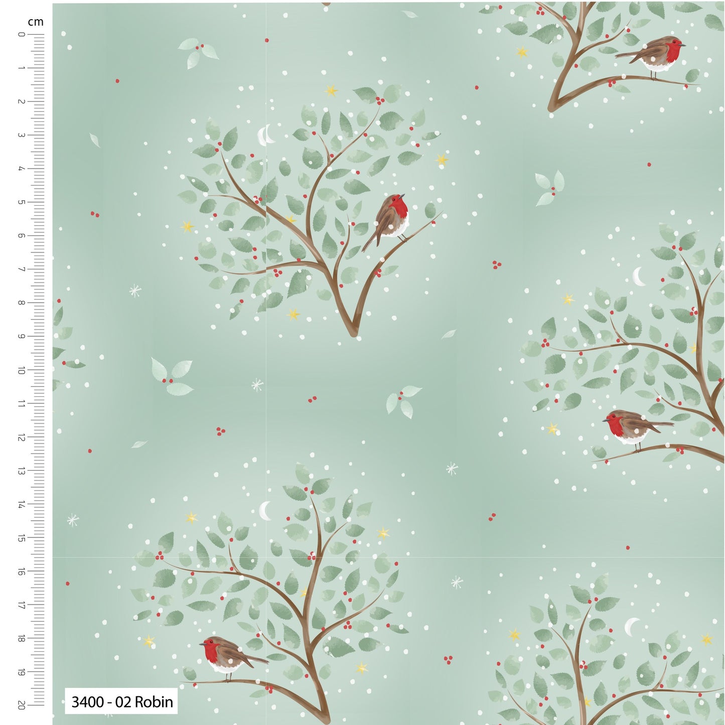 Robin - Woodland Animals Cotton Print Fabric - per half metre