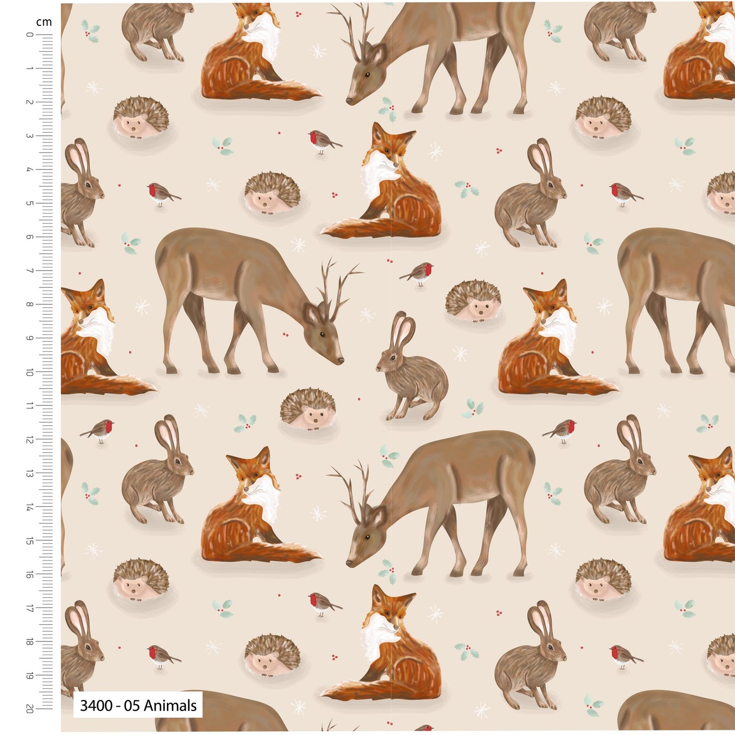 Animals - Woodland Animals Cotton Print Fabric - per half metre