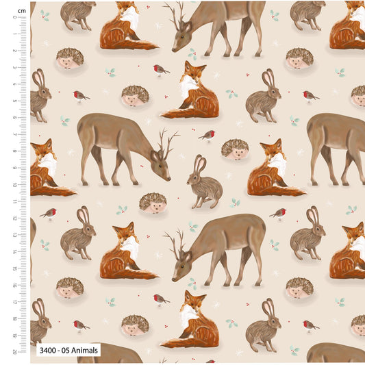 Animals - Woodland Animals Cotton Print Fabric - per half metre