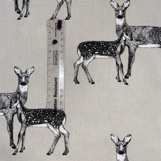 Linen Look Cotton Half Panama Canvas - Deer - per half metre