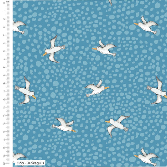 Seagulls - Ship Ahoy Cotton Print Fabric - per half metre