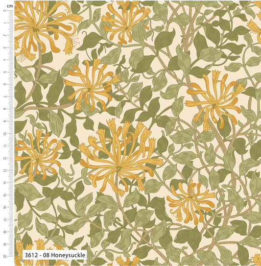 Honeysuckle - Morris' Muses V&A Cotton Print Fabric - per half metre