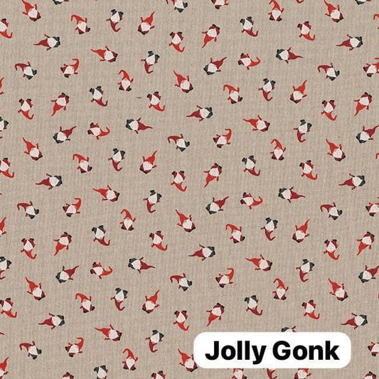 Linen Look Canvas - Jolly Gonk - per half metre