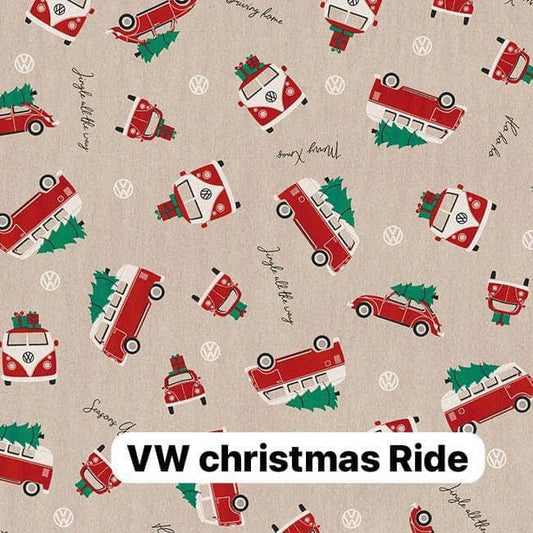 Linen Look Canvas - VW Christmas - per half metre