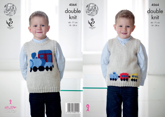 King Cole Pattern 4564 Slipovers Knitted with Pricewise DK