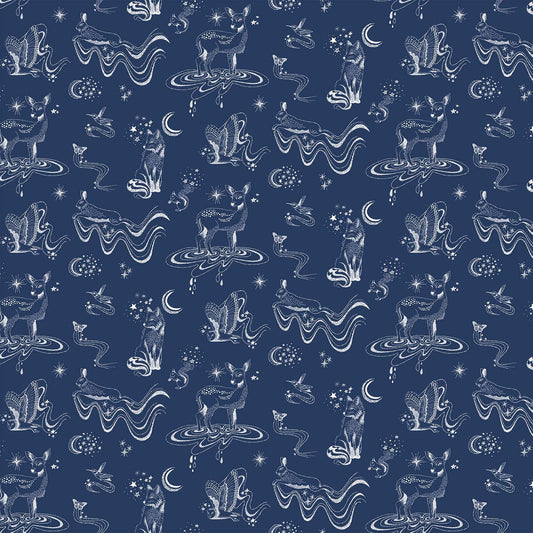 Celestial Animals - Magic Garden Cotton Print Fabric - per half metre